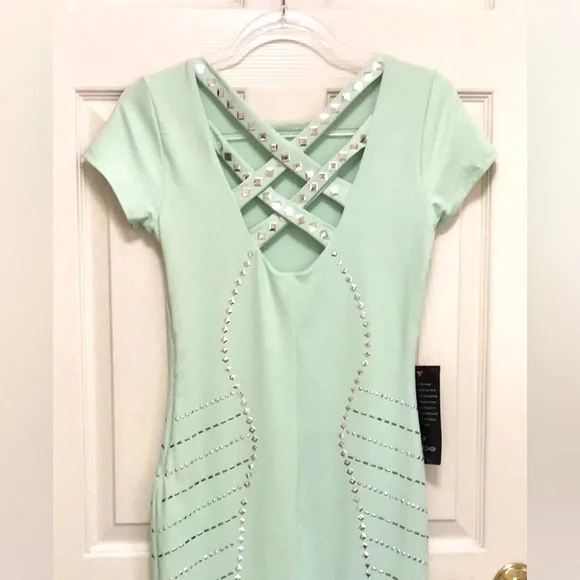 NWT Bebe Studded Bodycon Dress Mint